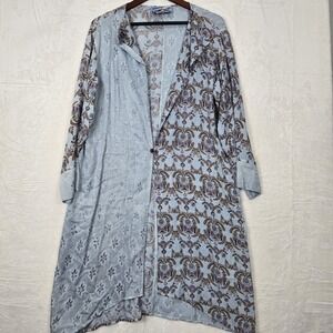 Tienda Ho Free One Size Rayon Ethnic Side Slit Open Jacket Duster kimono Multico